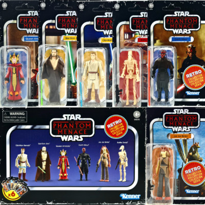 THE PHANTOM MENACE 6 FIGURES STAR WARS THE RETRO COLLECTION HASBRO OVP SET PACK