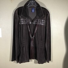 Basic Editions Velvet Jacket Women Sz XL/EG B...