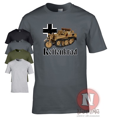 Kettenrad Halftrack Motorrad 2. Weltkrieg deutsche Militärrüstung T-Shirt Weltpanzer