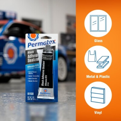 Permatex 81158 Black Silicone Adhesive Sealant | 3 oz Tube | Pack
