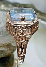 NATURAL Blue Topaz Ring, 2.8ct Gem Rose Gold plated Jewelry D148