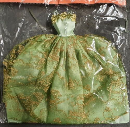 Robe de mariée en or vert de qualité faite pour 12" taille poupée robe de bal cadeau vendeur britannique - Photo 1/1