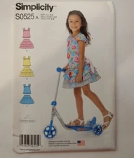 Simplicity 0525 Size 3-8 Girls' Top Ruffled Skirt