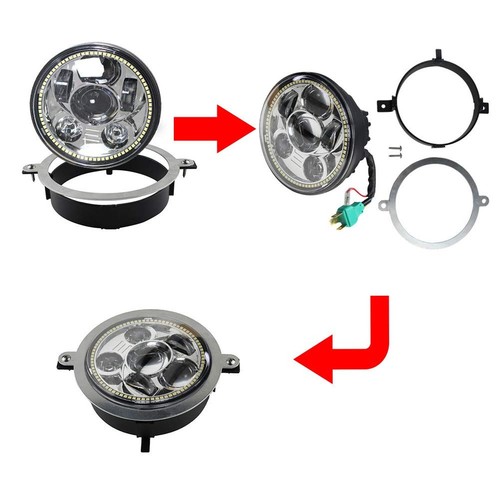 VTX led 5.75 inch Round LED motorcycle with Ring Mounting Bracket Fit for 200... - 第 7/8 張圖片