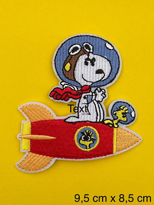 Bügelbild, Patch, Aufnäher, Aufbügler  für SNOOPY* WOODSTOCK* Fans Rakete