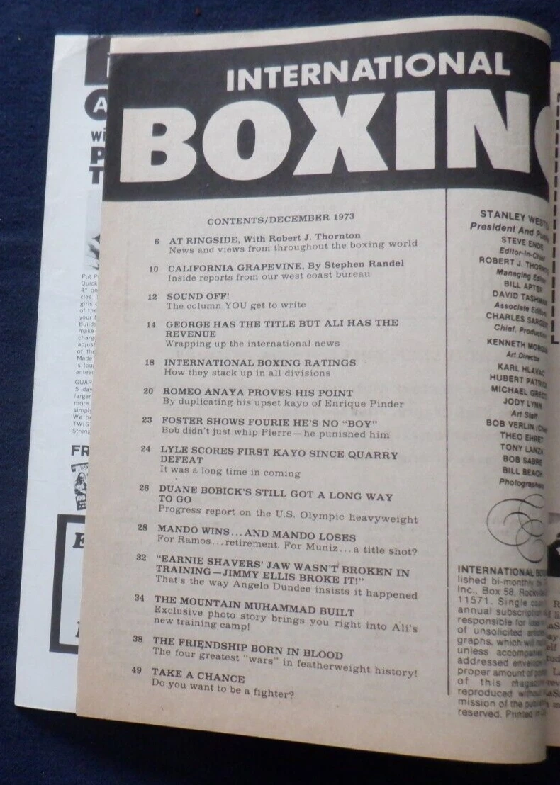 International Boxing Dec. 1973, Ali, Bobick, Lyle, Quarry, Frazier, Mando, Ellis - 画像3/20