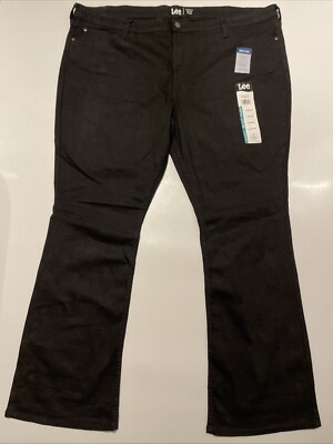 Lee Jeans Womens 24M W44 L31 Black Bootcut Mid Rise Deep Dyed Stretch