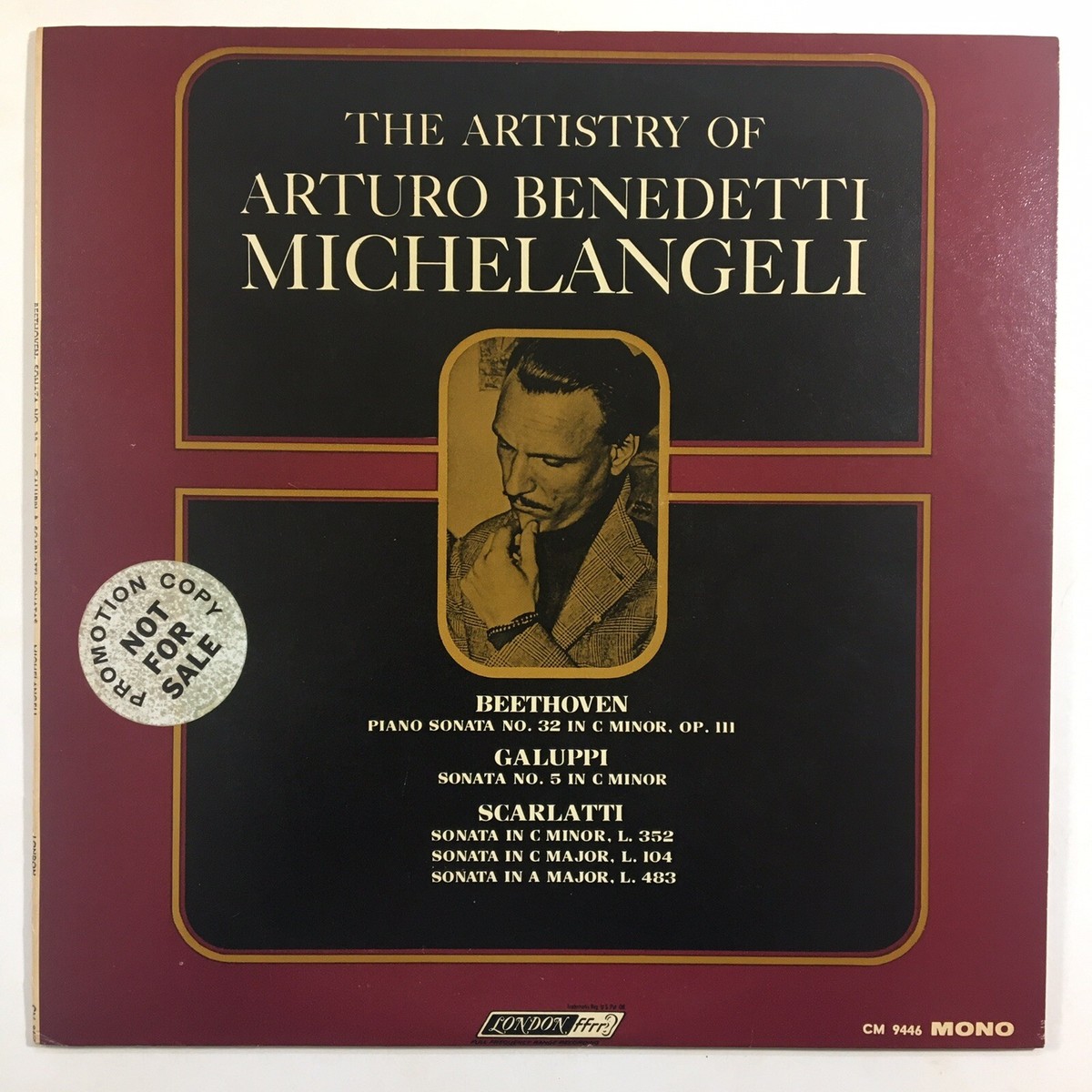 1965 The Artistry of Arturo Benedetti Michelangeli PROMO London UK