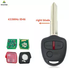 Replacement Remote Key Fob 3 Button 433MHz ID46 for Mitsubishi Lancer Outlander