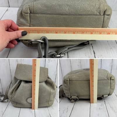 VTG Fossil Gray Pebbled Leather Maddox Distressed 1954 Keyhole Key Backpack Bag VTG Fossil Gray Pebbled Leather Maddox Distressed 1954  main image 4