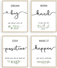 Inspirational Wall Art Office Decor, Motivational UNFRAMED Wall Art Prints for B