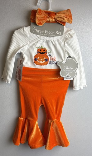 Baby Essentials Outfit Girls My First Halloween 6 Months 12 -16 Lbs 3 Piece Set