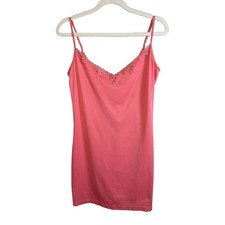 La SENZA Coral Lace Lingerie Slip Dress Size M Feminine Romantic Loungewear