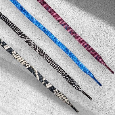 Premium Qualität Strukturiert Schlangenleder Print Flache Schnürsenkel Nike Adidas New Balance