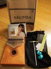 Kalimba Basic Course 17-Key Thumb Piano Instrument W/Learning Book & Tuner W-17T