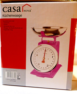 Küchenwaage analog, Pink, Casa Nova, Neu, Original verpackt