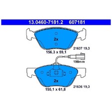 ATE Bremsbelagsatz Bremsklötze vorne 607181 77362683 | 762624