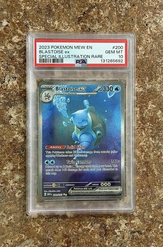 Pokemon Blastoise ex 200/165 SV 151 Special Illustration Rare Holo EN PSA 10