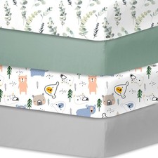 Crib Sheets 4 Pack, Baby Crib Sheets Fitted for Boys and Girls Breathable S...