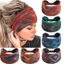 6 Pack Boho Headbands for Women Wide Twist Knotted Head Bands Elastic Stretch...
