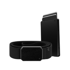 Groove Wallet Midnight Black with Money Clip and Black/Black Groove Belt Bund...