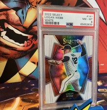 2022 Select #141 Premier Level White Prizm 11/50 Logan Webb  PSA 8