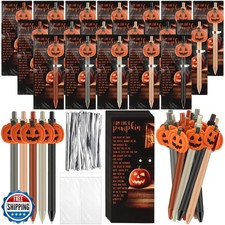 Sayglossy 30 Sets Halloween Christian Gift Decor Bulk Pumpkin Ballpoint Pen w