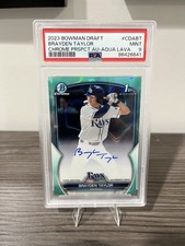 2023 BOWMAN DRAFT BRAYDEN TAYLOR CHROME 1st Auto /199 PSA 9