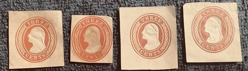 US CUT SQUARE Collection SC# U10 X  4 Mint Issued 1853 - 1855 SCV $80 - 120325-6