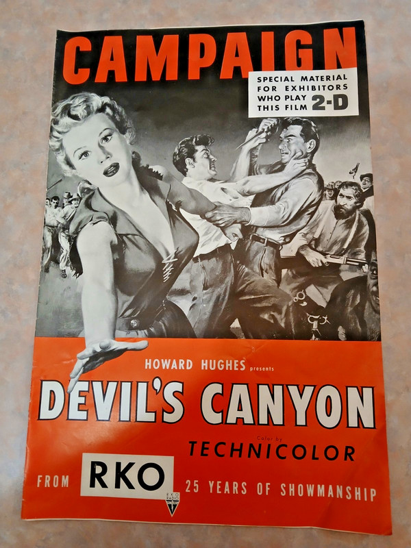 SCARCE 1953 RKO- DEVIL'S CANYON W/ VIRGINIA MAYO & DALE ROBERTSON- PRESSBOOK.