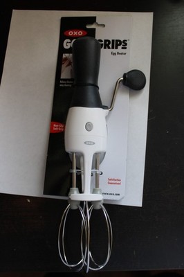 New in Packaging OXO Soft Works Egg Beater with Detachable Beaters Black Handle