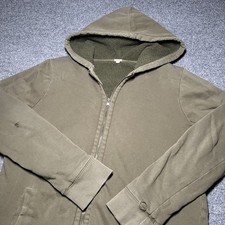 Vtg J Crew Hoodie Womens XL Green Fleece Sher...