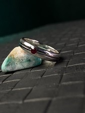 Handmade Size 10.5 Solid 925 Silver Ruby Ring 5mm Band