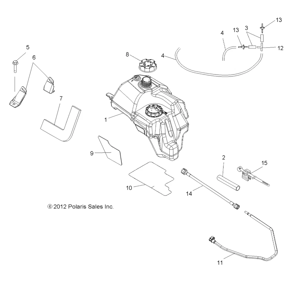 Polaris Fuel Line Assembly, Hard, X2, Genuine OEM Part 2520820, Qty 1 — 第 2/2 张图片