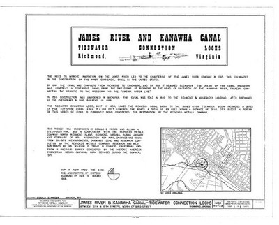 1. Title sheet site map - James River & Kanawha Canal, Locks 1-5, Tenth