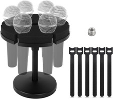 Multi Microphone Holder, Wired and Wireless Mic Holder for Stand, Hold up to 6 M