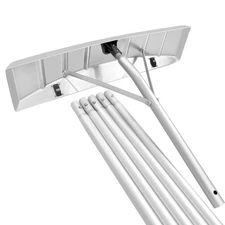 Scratch-Free Roof Snow Rake w/Wheels, 5-21 FT Telescoping,Gentle on Cedar Shake