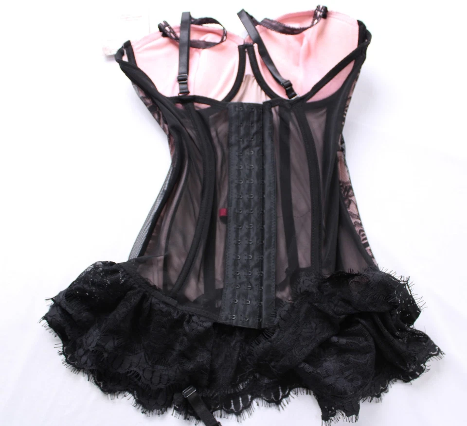 Seven 'til Midnight Women's Ruffle Trim Lace Bustier ZG3 Light Pink Size XL NWT - Image 3 of 4