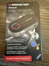 Monster Bluetooth Audio Receiver Adapter with Voice Assistant Wireless Streaming