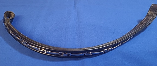 Black Leather Brow Band with Metal Snaffle Bit Decoration 16"