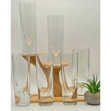 Carlo Moretti Italian Bullet Clear 7" Highball Cocktail Glasses - Set of 6
