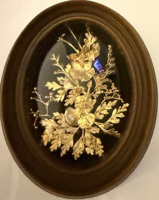 Vintage Flora Hawaii Living Leaves Flowers Orcidium Orchid Captured In 24k Gold 