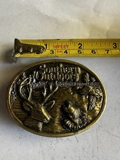 vintage "Southern Outdoors" magazine promotional belt buckle 1986 2.5 x 2