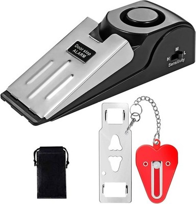 Door Stop Alarm & Portable Door Lock, Alarm Wedge with 120 dB Alarm, Adjustab...