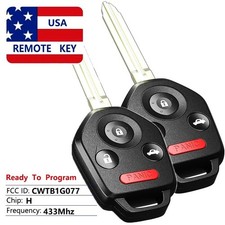 2x Cwtb1g077 For Subaru Impreza Forester Ascent 433mhz H Chip Remote Car Key Fob