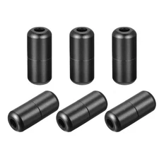 6pcs Shoelace Buckle 8 x 18mm Aluminum No Tie Turnbuckle Glossy Black