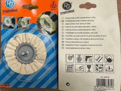 Bürste ''Poggi'' Art.339.30 aus Stoff mit Schaft Ø 6 zum Polieren Ø 80 mm