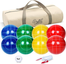 Regulation Bocce Ball Set with 8 Resin Balls, Pallino Carrying Bag