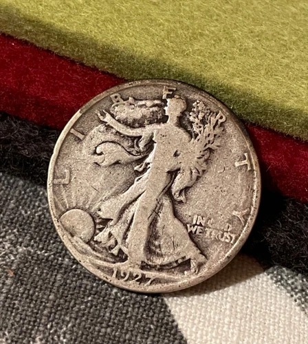 (#100728)  Walking Liberty Half Dollar: 1927 S     Good+     better date!