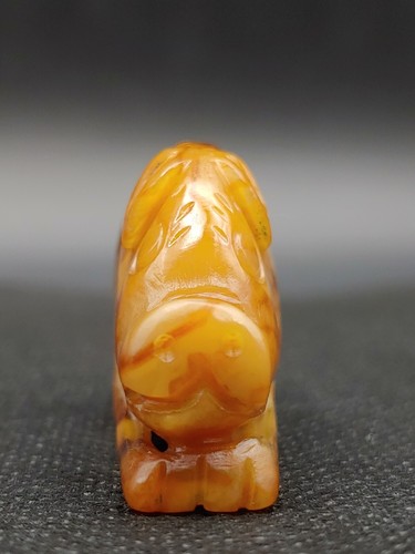 寿山石雕小猪挂坠 Vintage Chinese Shoushan Stone Carved Pig Figurine Necklace Art Pendant - Picture 10 of 24